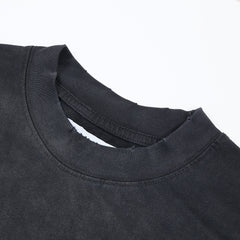 DUAA Blue Flame Butterfly Graphic Tee, Vintage Washed Black