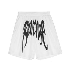 Revenge Embroidered Logo Mesh Basketball Shorts Unisex American High Street