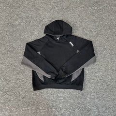 Mertra Color Block Embroidered Letter Logo Unisex Velvet Lined Hoodie