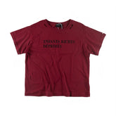 Enfants Riches Déprimés Retro Worn Slogan Print Unisex Loose Casual Red Crew Neck Tee