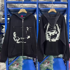 Erichs Riches Deporimes' melancholic second-generation cardigan hooded sweatshirt, loose fitting outerwear, trendy