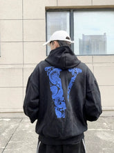 VLONE Big V Sanskrit Print Loose Unisex High Street Zip Up Hoodie Jacket