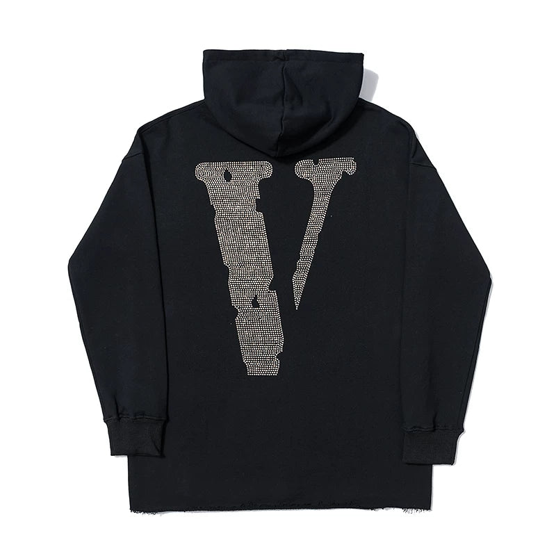 VLONE Friends Black Friday Diamond Logo Big V Loose Unisex Hip Hop Hoodie