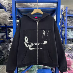 Erichs Riches Deporimes' melancholic second-generation cardigan hooded sweatshirt, loose fitting outerwear, trendy