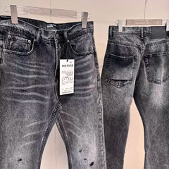Enfants Riches Déprimés Black Magic Wash Distressed Ripped Unisex Loose Straight Leg Jeans