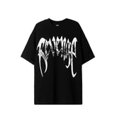 Revenge Fingerprint Print Loose Unisex Pure Cotton Crew Neck Hip Hop High Street T-Shirt
