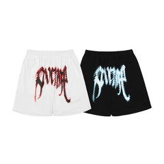 Revenge 3D Phantom Letter Print Loose Unisex Pure Cotton Casual Shorts