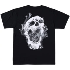 Revenge Smoke Skull Print Loose Unisex Couple Cotton Crew Neck High Street T-Shirt