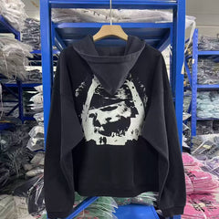 Erichs Riches Deporimes' melancholic second-generation cardigan hooded sweatshirt, loose fitting outerwear, trendy
