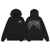 Reverse Smoke Logo Print Plush Unisex Hooded Sweatshirt