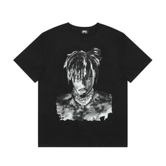 VLONE Revenge 999 Portrait Print Loose Unisex European American Hip Hop Crew Neck T-Shirt