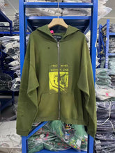Enfants Riches Déprimés WITHIN ONE TWO WARS Washed Distressed Zip‑Up Hooded Cardigan