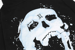 Revenge Ice Snow Skull Print Thin Cotton Unisex High Street Hoodie
