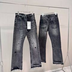 Enfants Riches Déprimés Black Magic Wash Distressed Ripped Unisex Loose Straight Leg Jeans