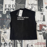 Enfants Riches Déprimés Classic Slogan Print Shoulder Sweat Unisex Loose Crew Neck Sleeveless Tank Top