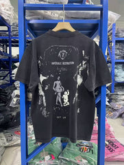 Enfants Riches Déprimés Watici pour Pupues Portrait Print Loose Distressed Short Sleeve T‑Shirt