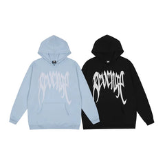 Revenge Embroidered Logo Loose Unisex Couple Hoodie Jacket