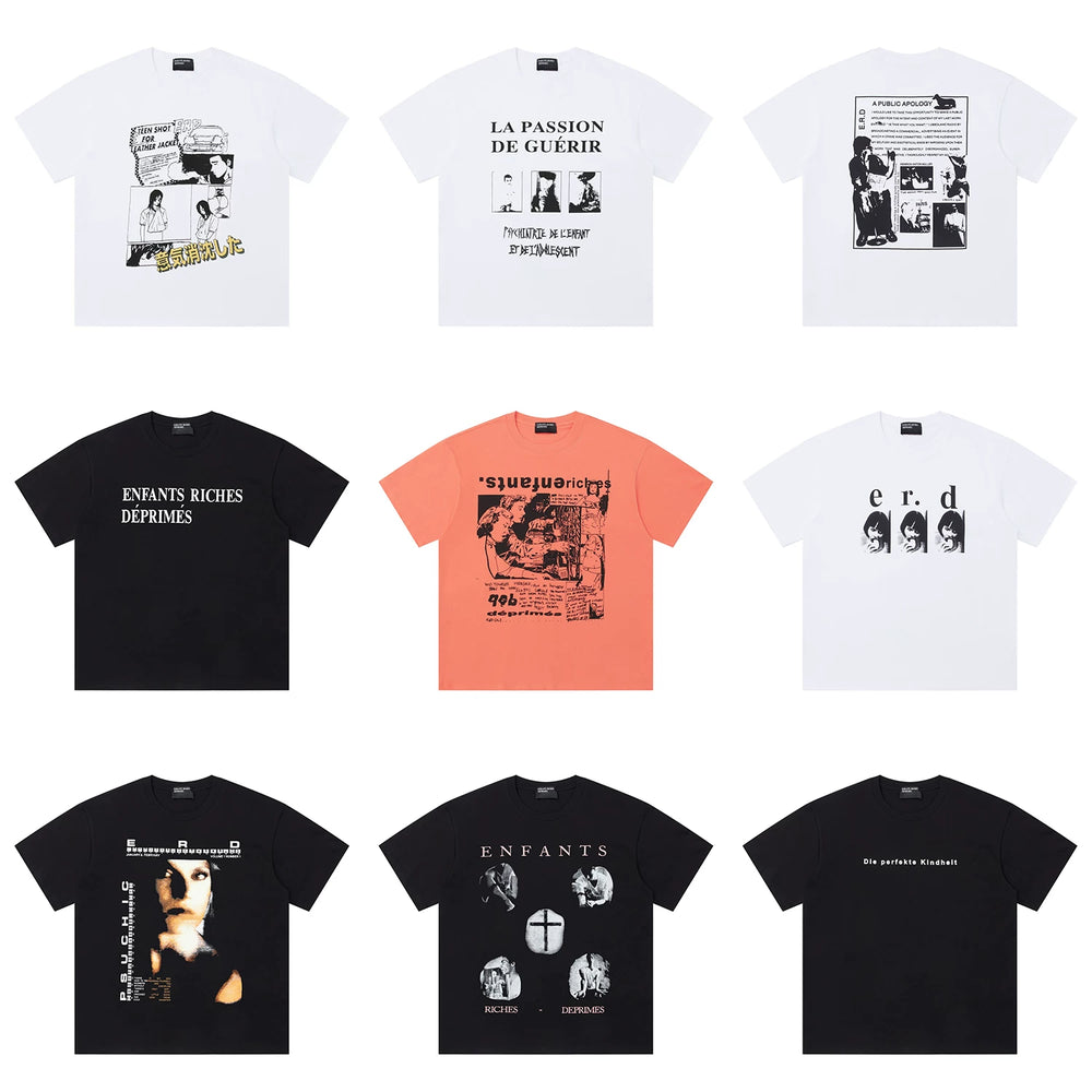 Enfants Riches Déprimés Niche High Street Unisex Loose Casual Short Sleeve Tee