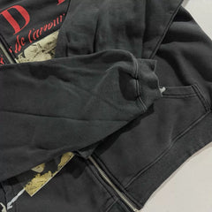 Enfants Riches Déprimés 480g Heavyweight Print Unisex Washed Worn Zipper Hooded Cardigan Sweatshirt