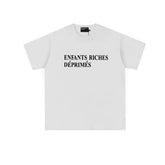 Enfants Riches Déprimés Slogan Print Unisex Minimalist Couple Crew Neck Tee