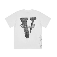 VLONE Hip Hop Rap Portrait Printed Short sleeved T-shirt