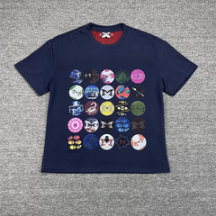 Mertra Multi Circular Butterfly Graphic Unisex Crew Neck Short Sleeve Tee