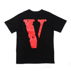 VLONE Classic Red V Print Loose Unisex Couple Short Sleeve Base T-Shirt