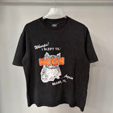 Triple Sevens Vintage Black Owl Miami Slogan Graphic Tee