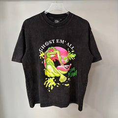 Triple Sevens Vintage Black Slime Monster Cartoon Graphic Tee