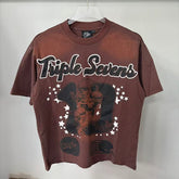 Triple Sevens Vintage Brown Football Star Graphic Tee