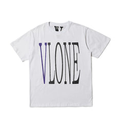 VLONE LIFE Miami Pop Guerrilla Store Limited Purple Big V Loose Unisex Couple Summer T-Shirt