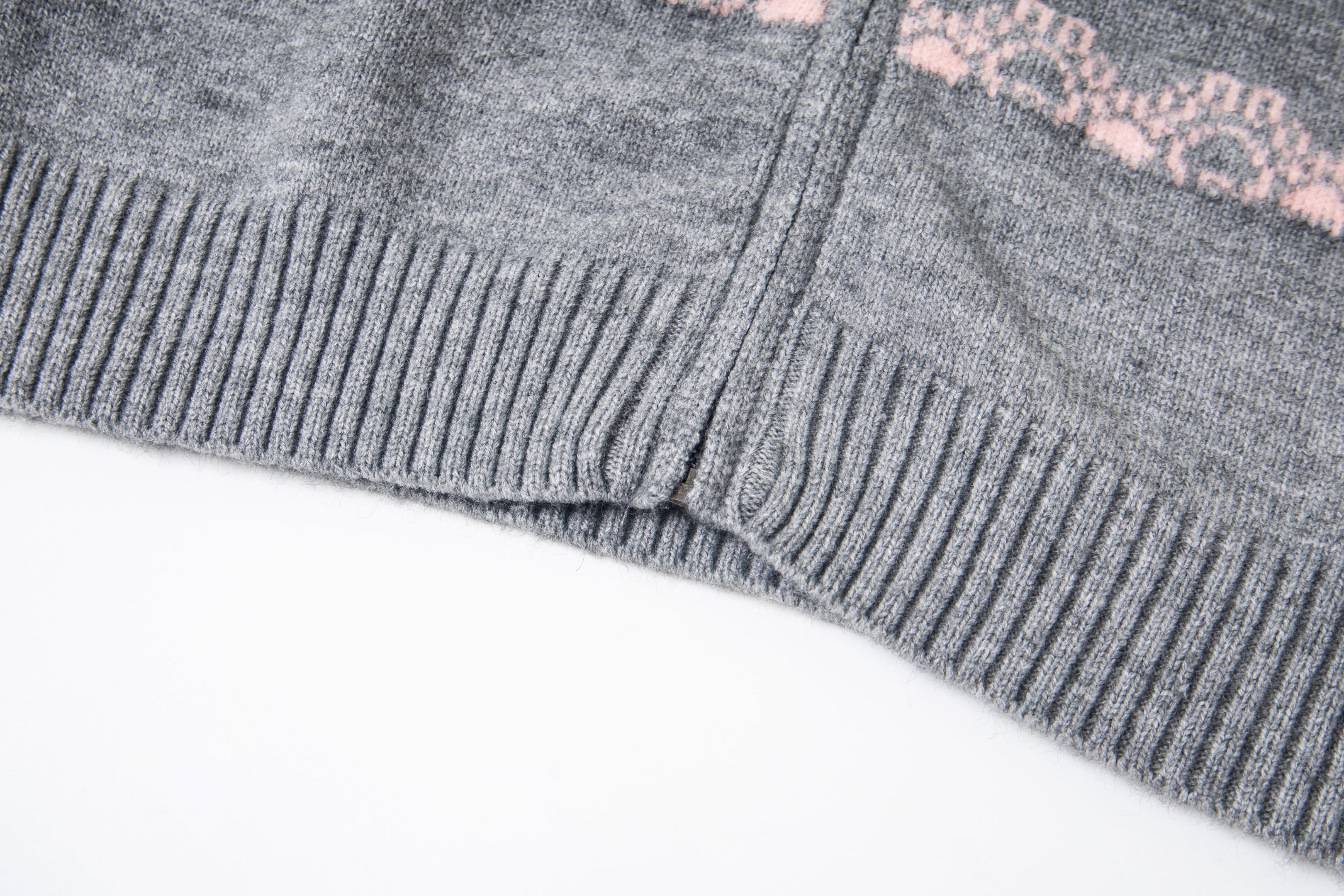 Girly Zip Up Hooded Cardigan Sweater with Fur Hood Jackets Knitted Drop Shoulder Fall Clothes Winter Hoodies Outerwear