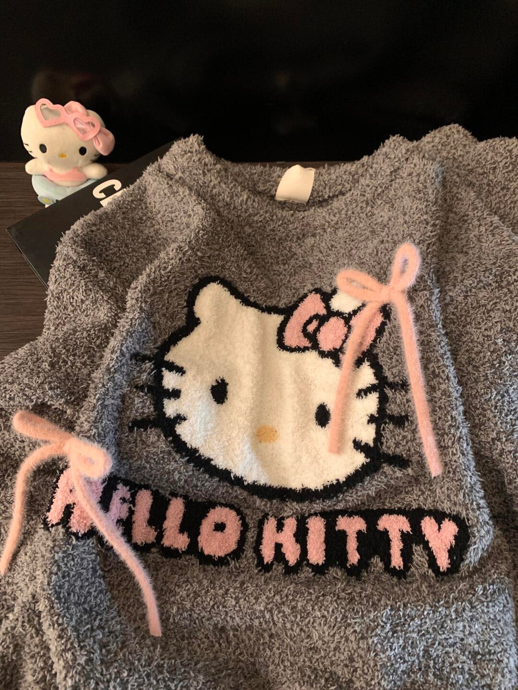 HK Coral Fleece Pajamas Set for Women, Autumn Winter Hello Kitty Loungewear, Cozy Homewear Sleepwear Set