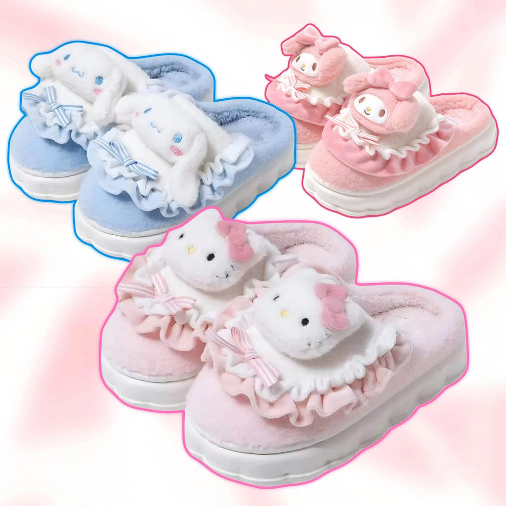Kawaii Hello Kitty Fuzzy Slippers