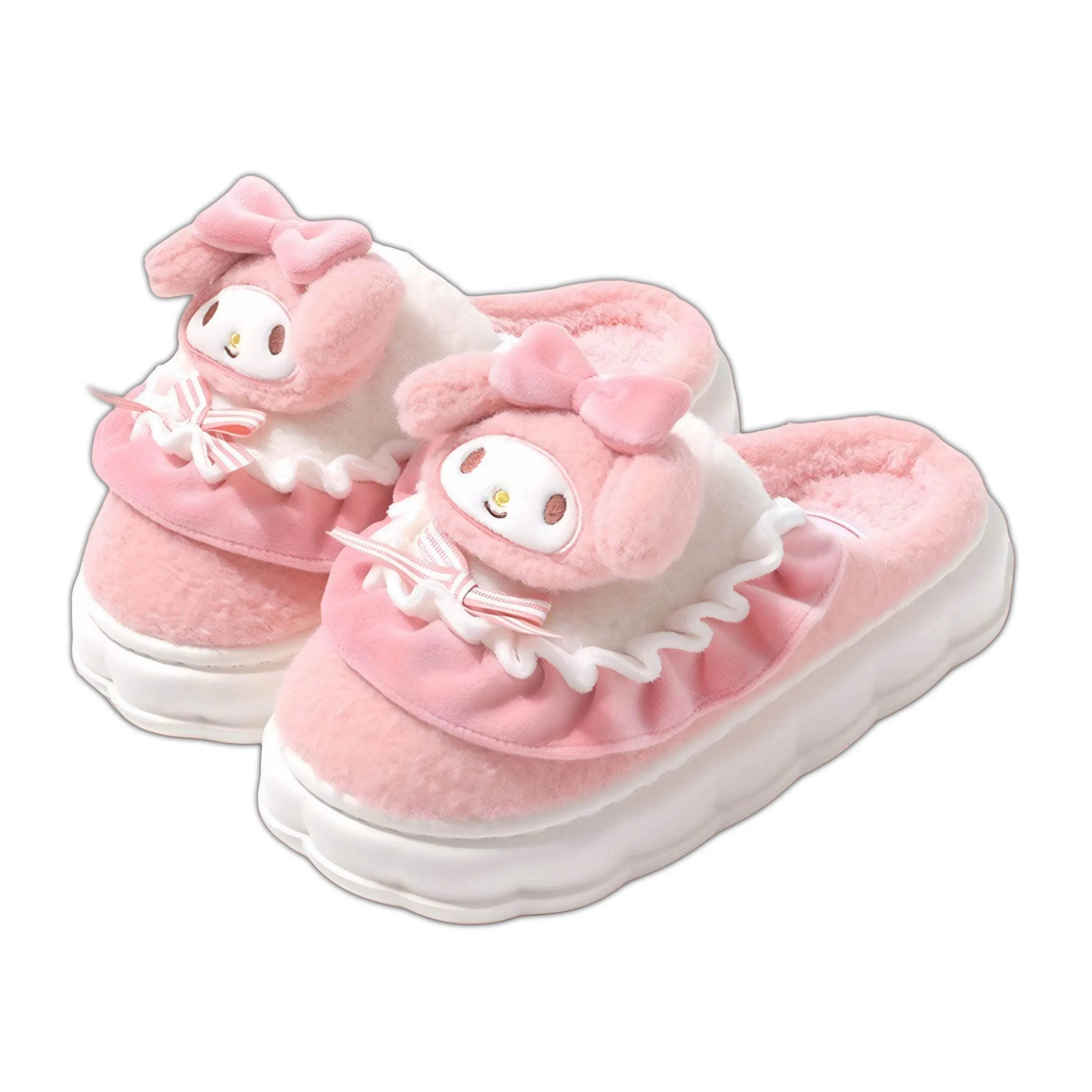 Kawaii Hello Kitty Fuzzy Slippers