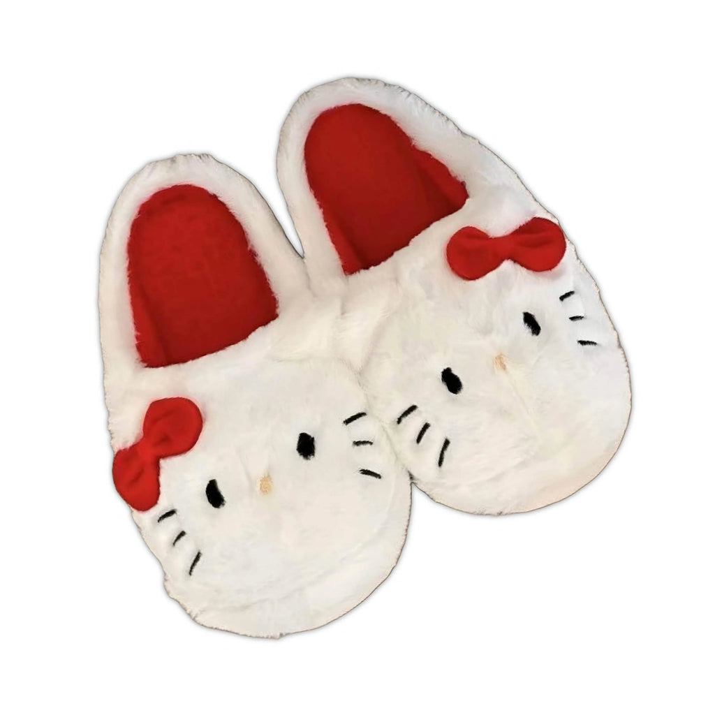 White Hello Kitty Fluffy Slippers