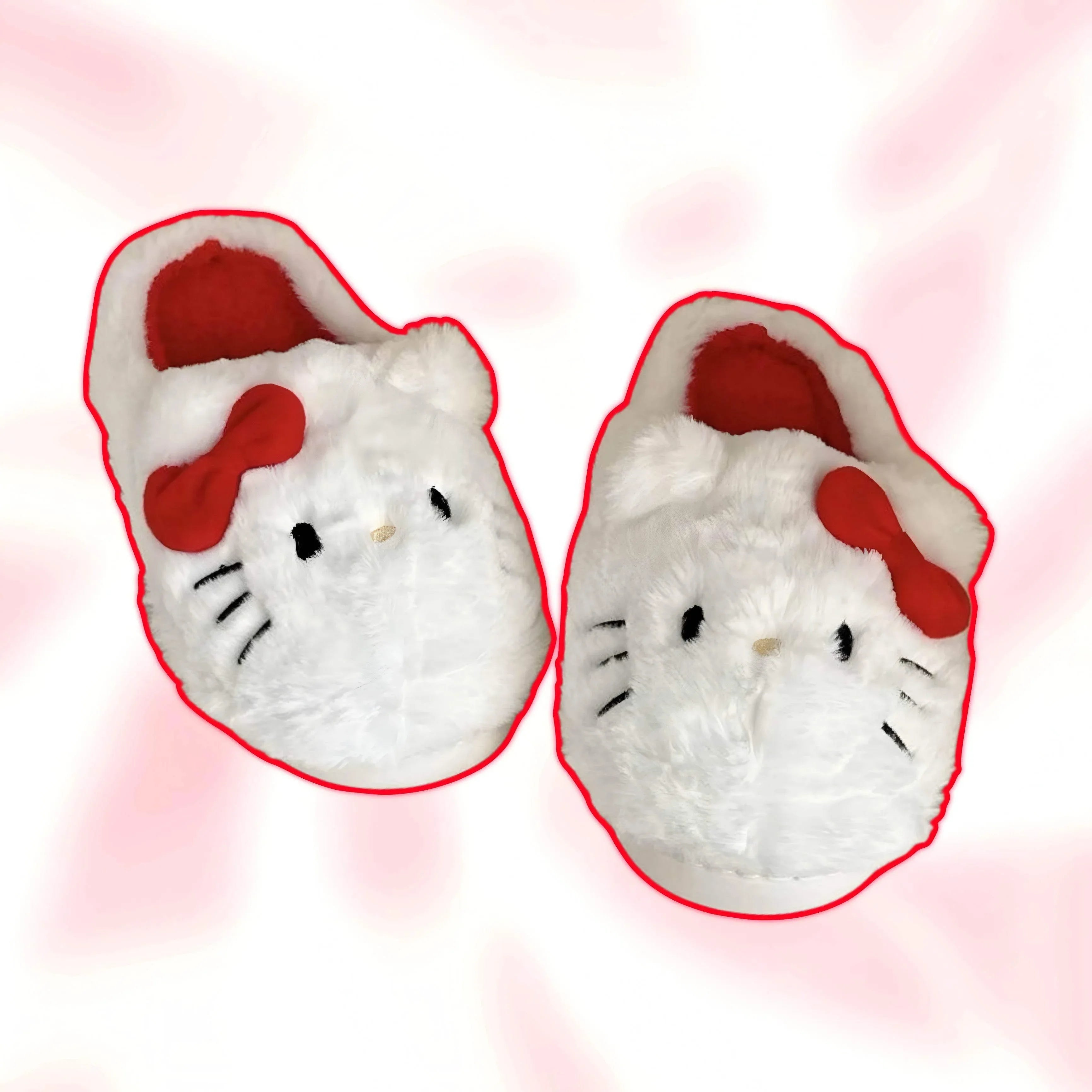 White Hello Kitty Fluffy Slippers