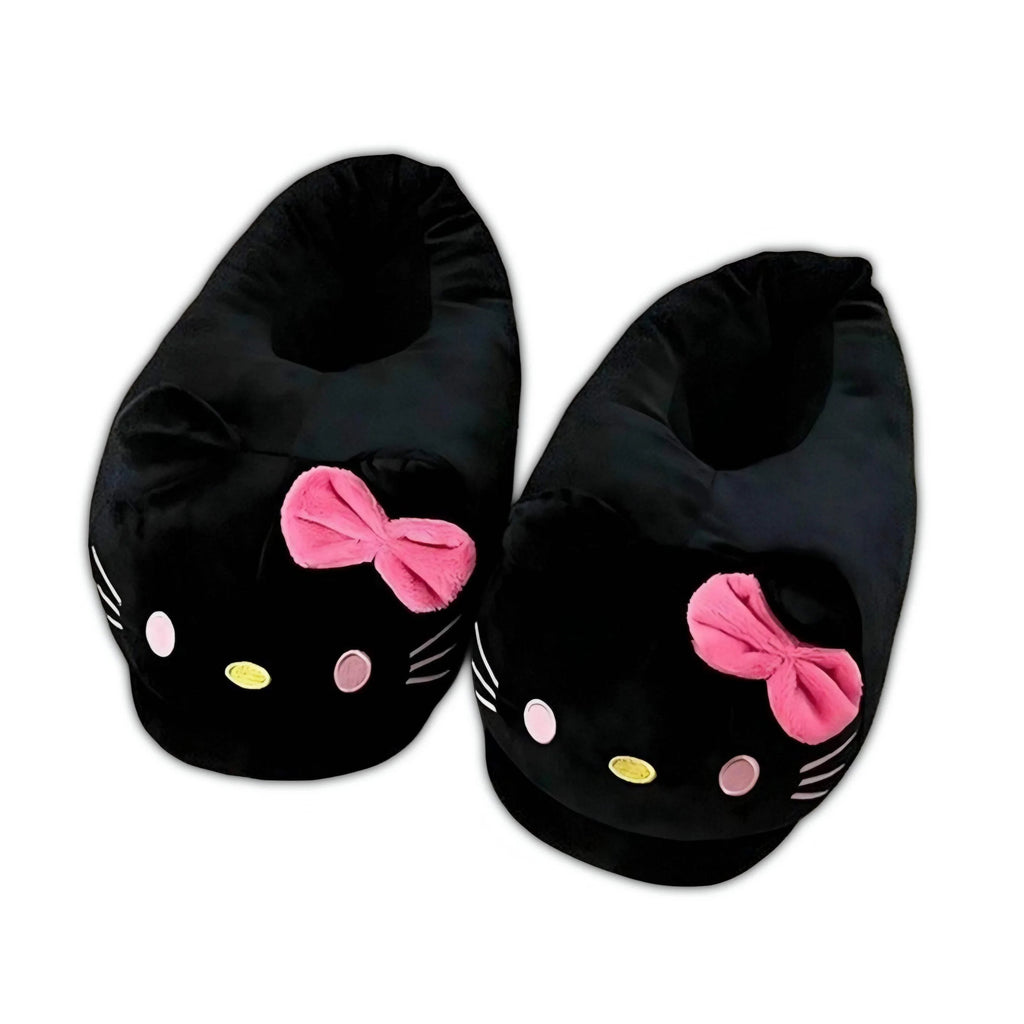 Dark Hello Kitty Fluffy Slippers
