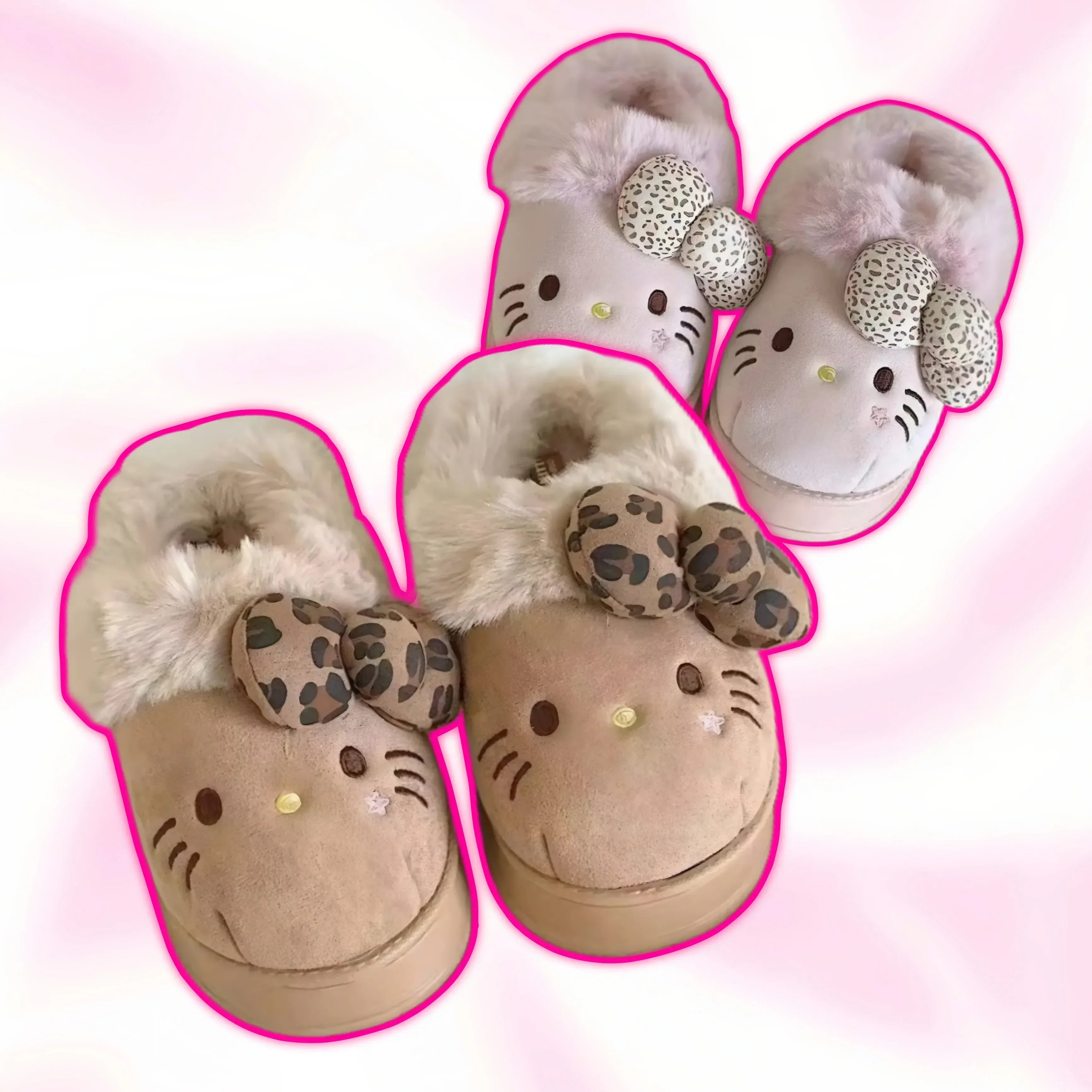 Hello Kitty Fluffy Bow Slippers
