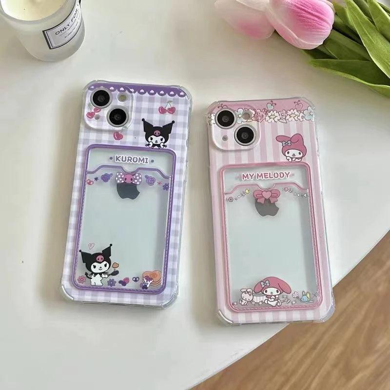 Kuromi / My melody Phone case with card holder