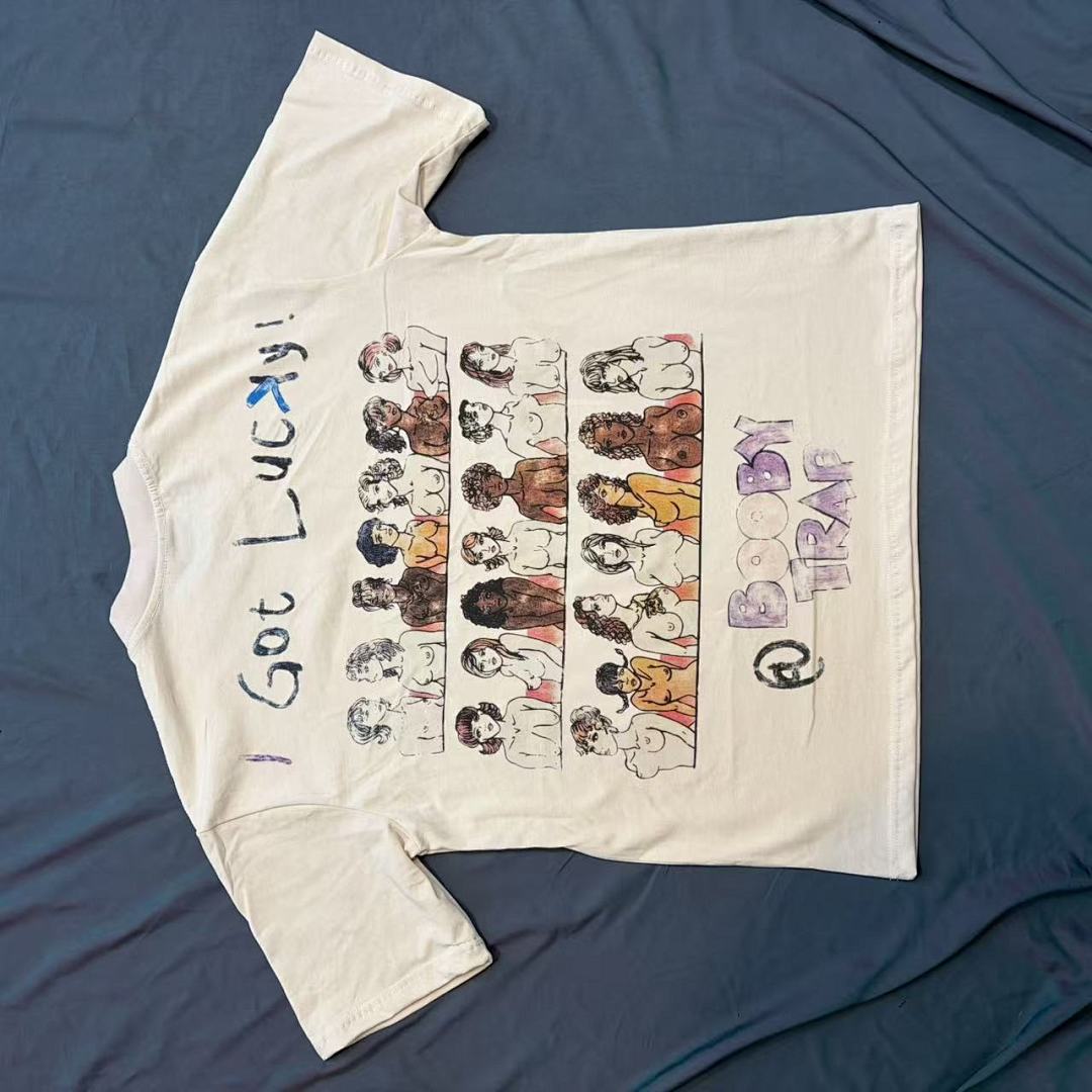 Triple Sevens Cream Booby Trap Retro Comic Scene Graphic Tee