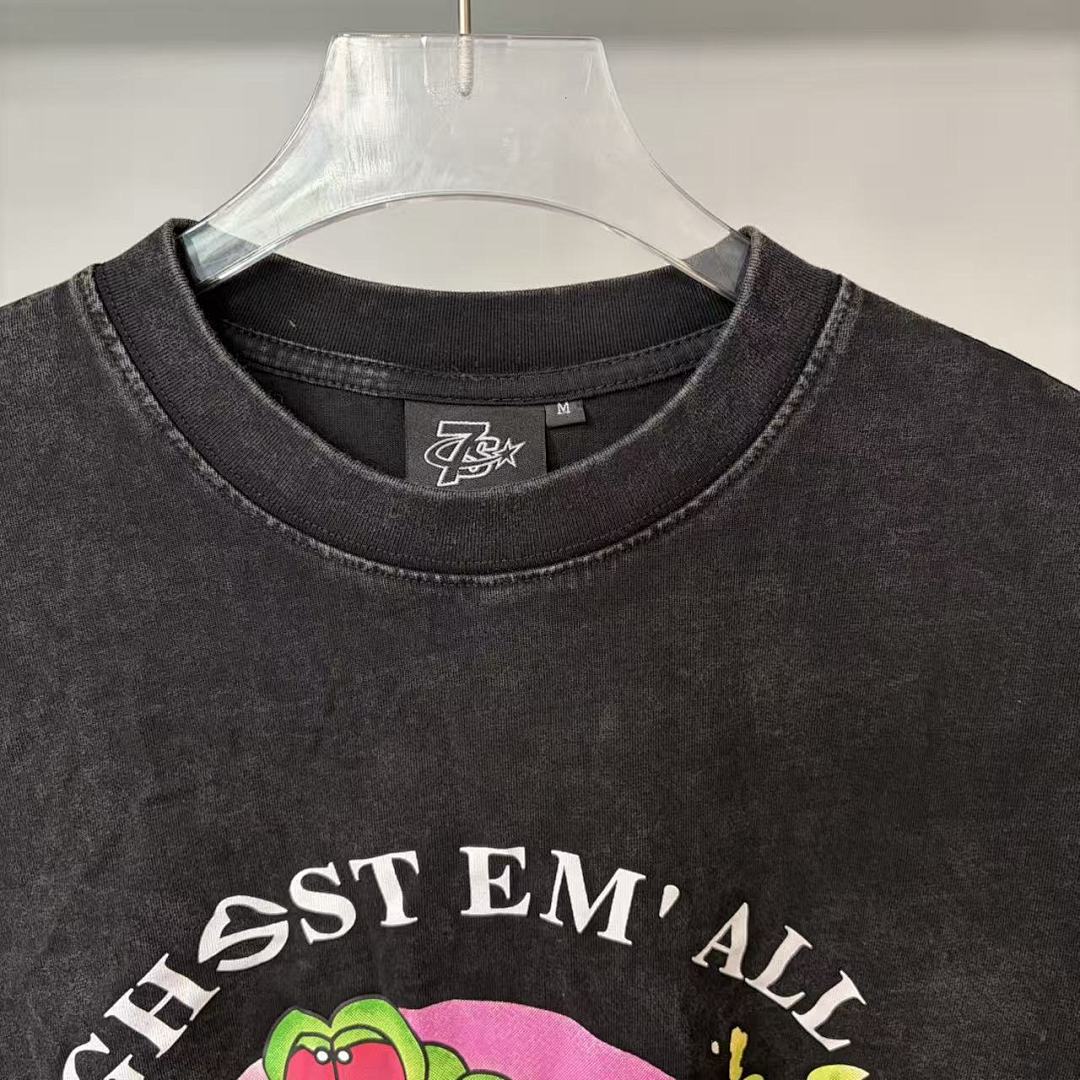 Triple Sevens Vintage Black Slime Monster Cartoon Graphic Tee