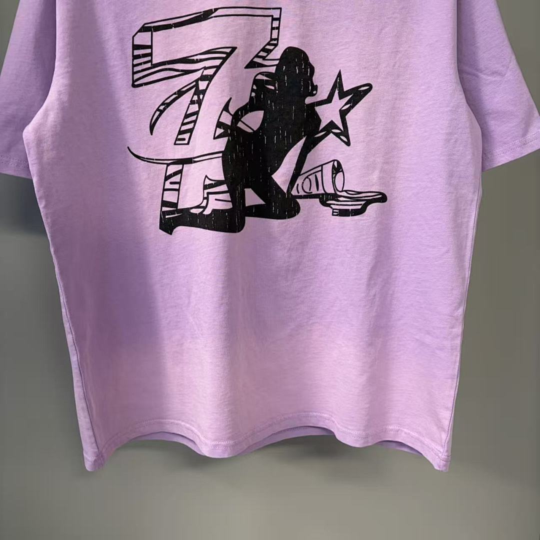 Triple Sevens Lavender Figure Silhouette Logo Graphic Tee