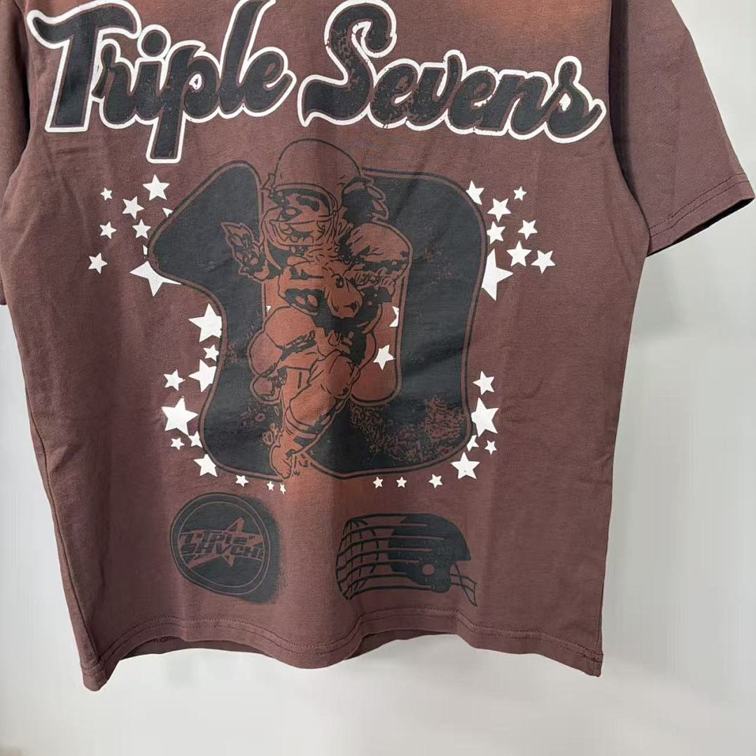 Triple Sevens Vintage Brown Football Star Graphic Tee