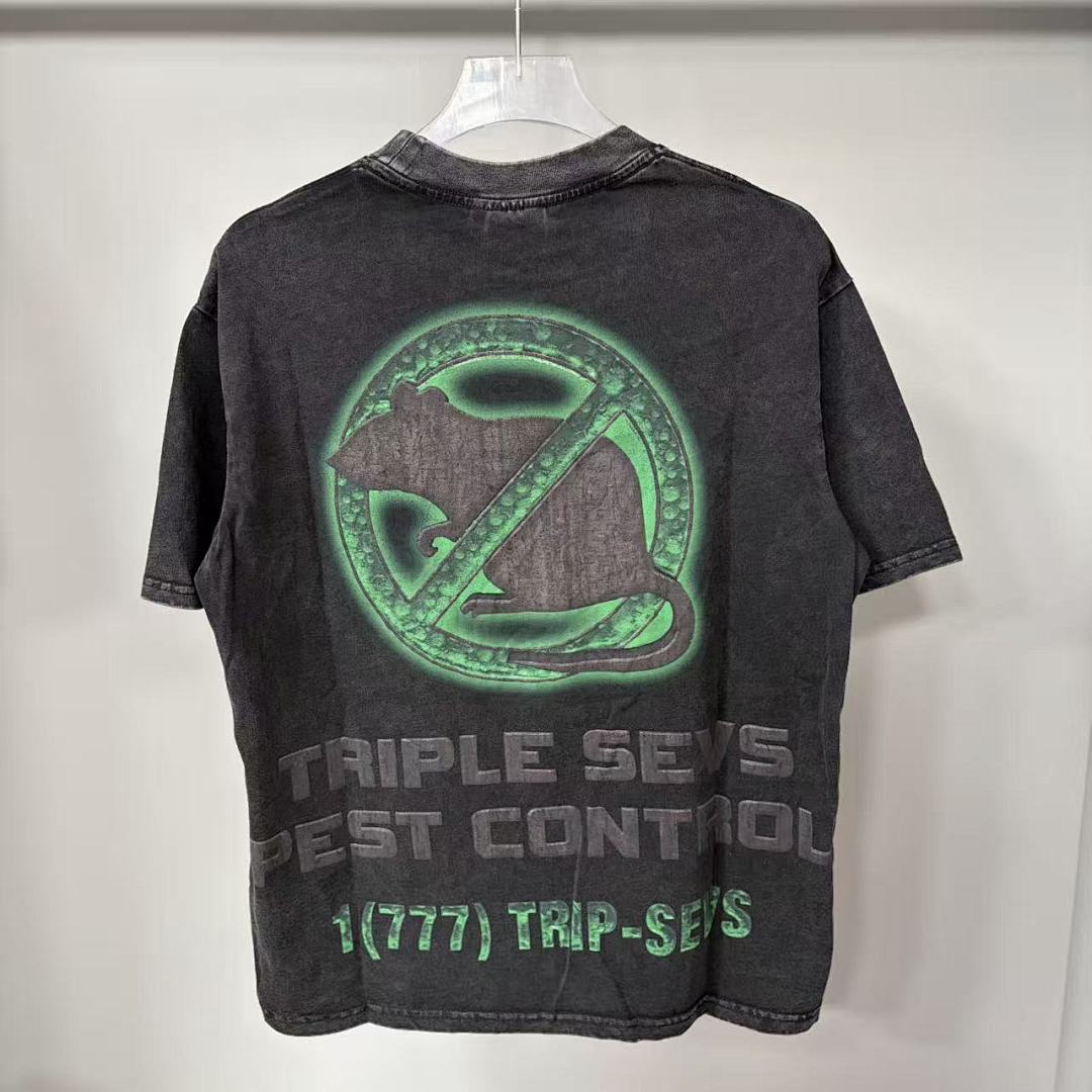 Triple Sevens Vintage Wash Green Slime Spray Can Graphic Tee