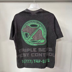 Triple Sevens Vintage Wash Green Slime Spray Can Graphic Tee