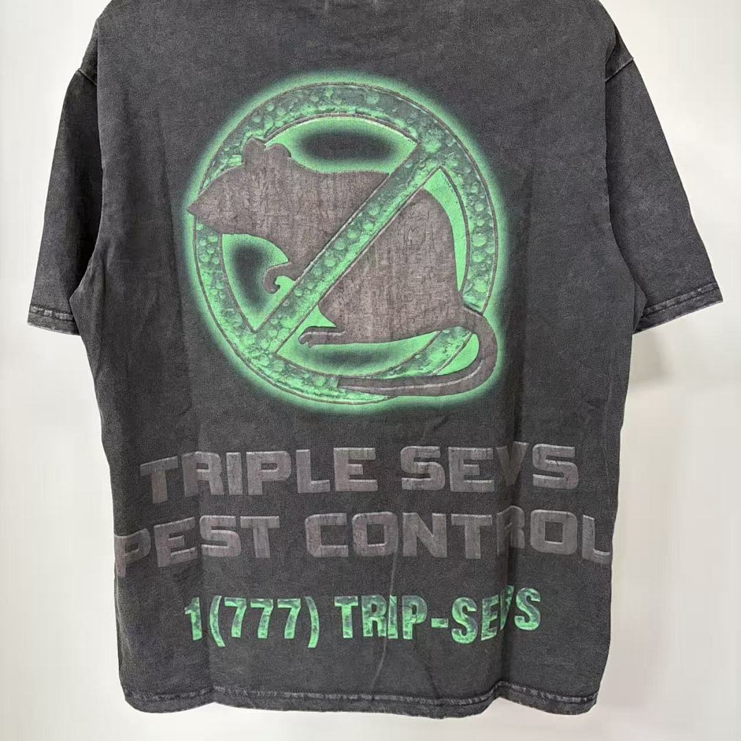 Triple Sevens Vintage Wash Green Slime Spray Can Graphic Tee