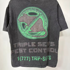 Triple Sevens Vintage Wash Green Slime Spray Can Graphic Tee