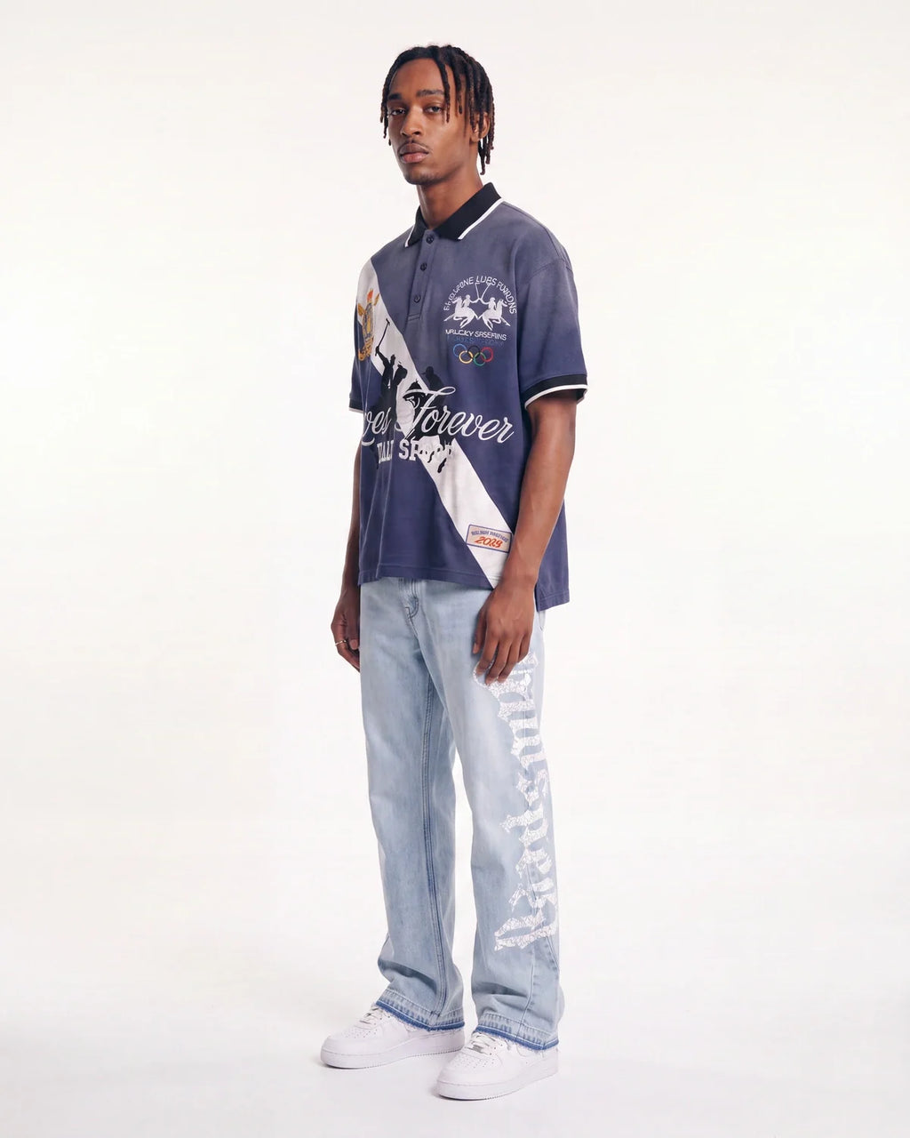 Godspeed OG Logo Flared Denim Printed Blue