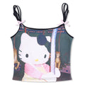 HK Print Slim Fit Cami Top - Sexy Short Summer Vest for Women